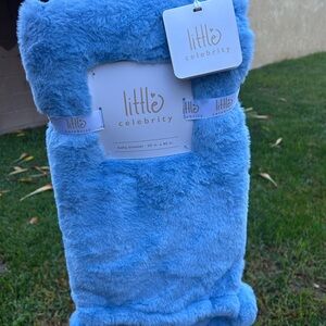 Little Celebrity Plush Blue Baby Blanket
